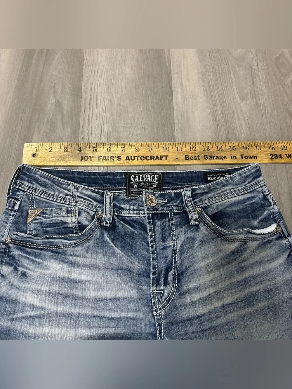 Salvage Buckle Exclusive Mayhem Straight Regular Fit Faded Blue Men’s Jeans 33R